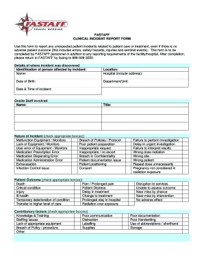 Clinical Incident Report Form DOC