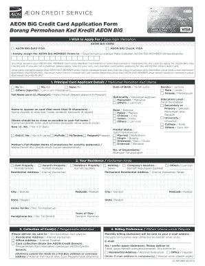 Aeon Credit Card Point Redemption  Form