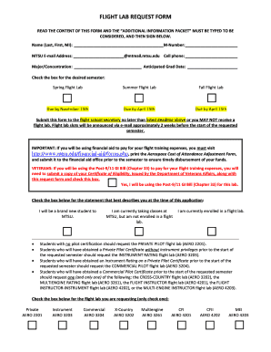 Mtsu Flight Lab Request Form