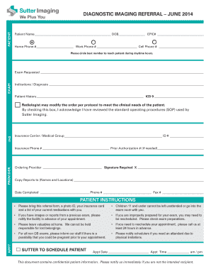  Diagnostic Imaging Referral Form June Diagnostic Imaging Referral Form June Checksutterfirst 2014