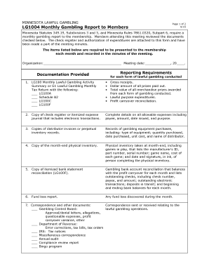 LG1004 Monthly Gambling Report to Members Mn  Form