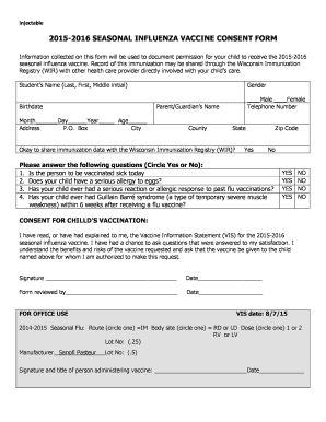 Flu Vaccine Consent Form