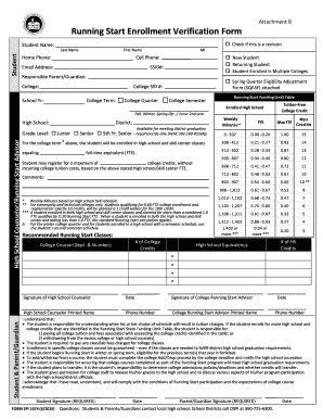 Enrollment Verification Form K12
