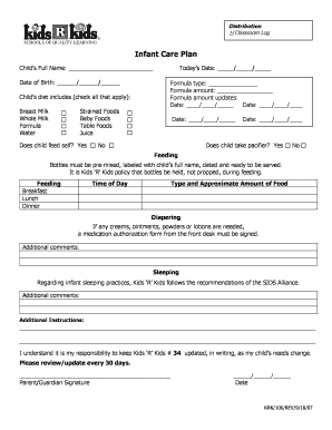  Baby Information Sheet Template 2007