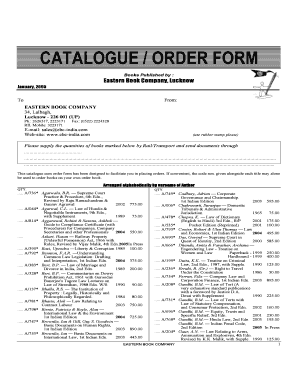 Eastern Book Company Catalogue  Form