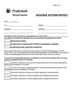 Rental Application Denial Letter PDF  Form