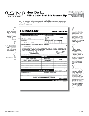 Union Bank Payment Slip  Form