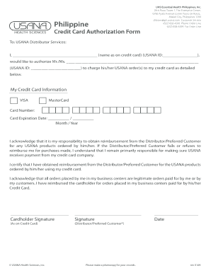 Usana Authorization Form