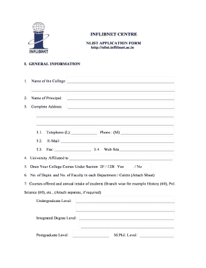 Nlist Registration  Form
