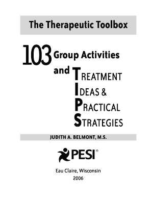 The Therapeutic Toolbox 103 Group Activities PDF  Form