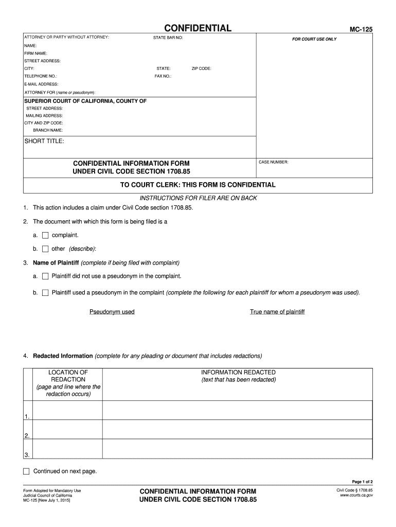  California Form Civil Code 2015