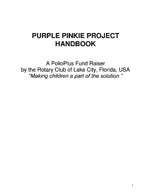 PURPLE PINKIE PROJECT HANDBOOK Rotary District 6940 Rotary6940  Form