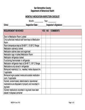  Clinic Inspection Checklist Template 2014-2024