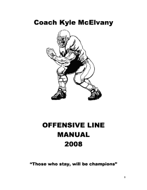 Offensive Line Manual PDF  Form