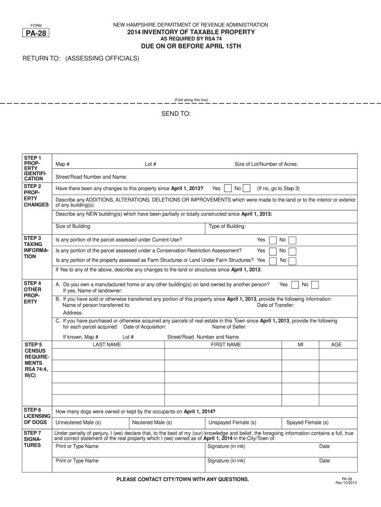  Why Do I Need New Hampshire Form Pa 28 2013