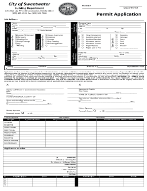 Permit Application City of Sweetwater  Form