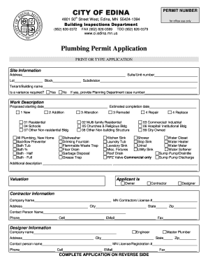 City of Edina Permits  Form