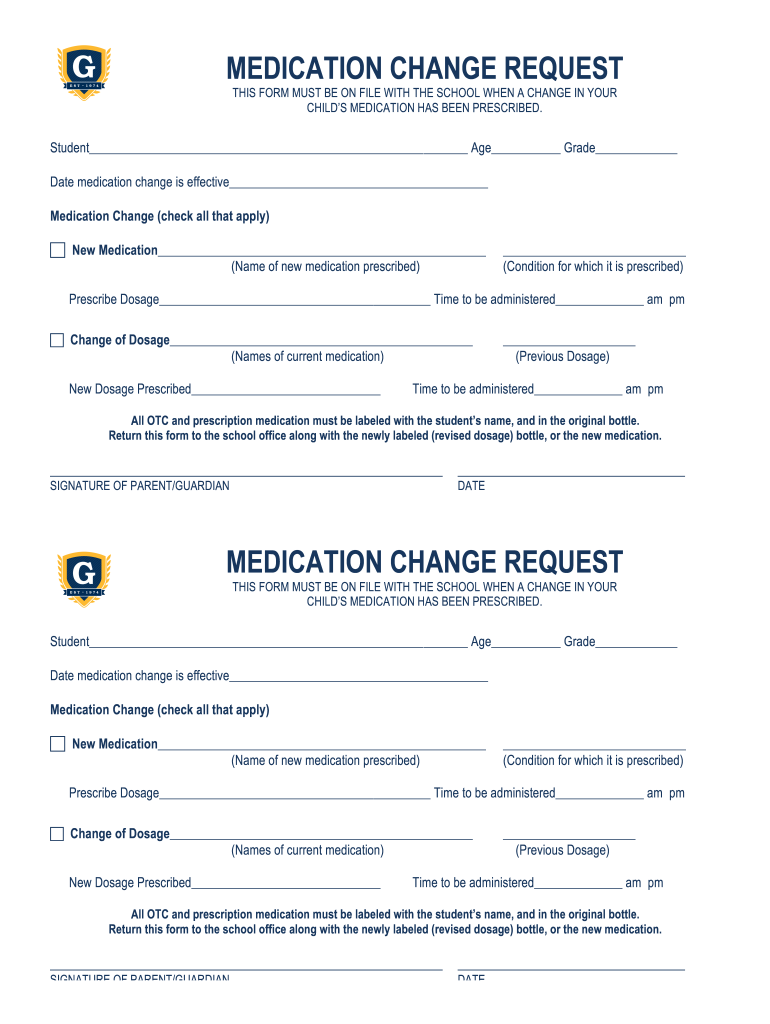 Medication Change Form
