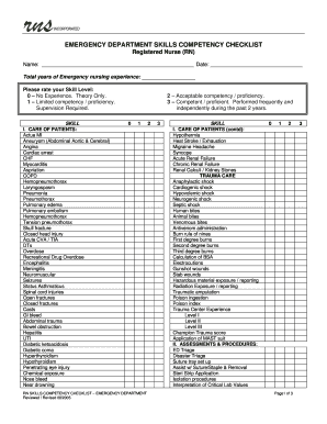 Emergency Nursing Skills PDF  Form