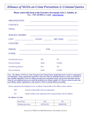 Ngo Membership Form
