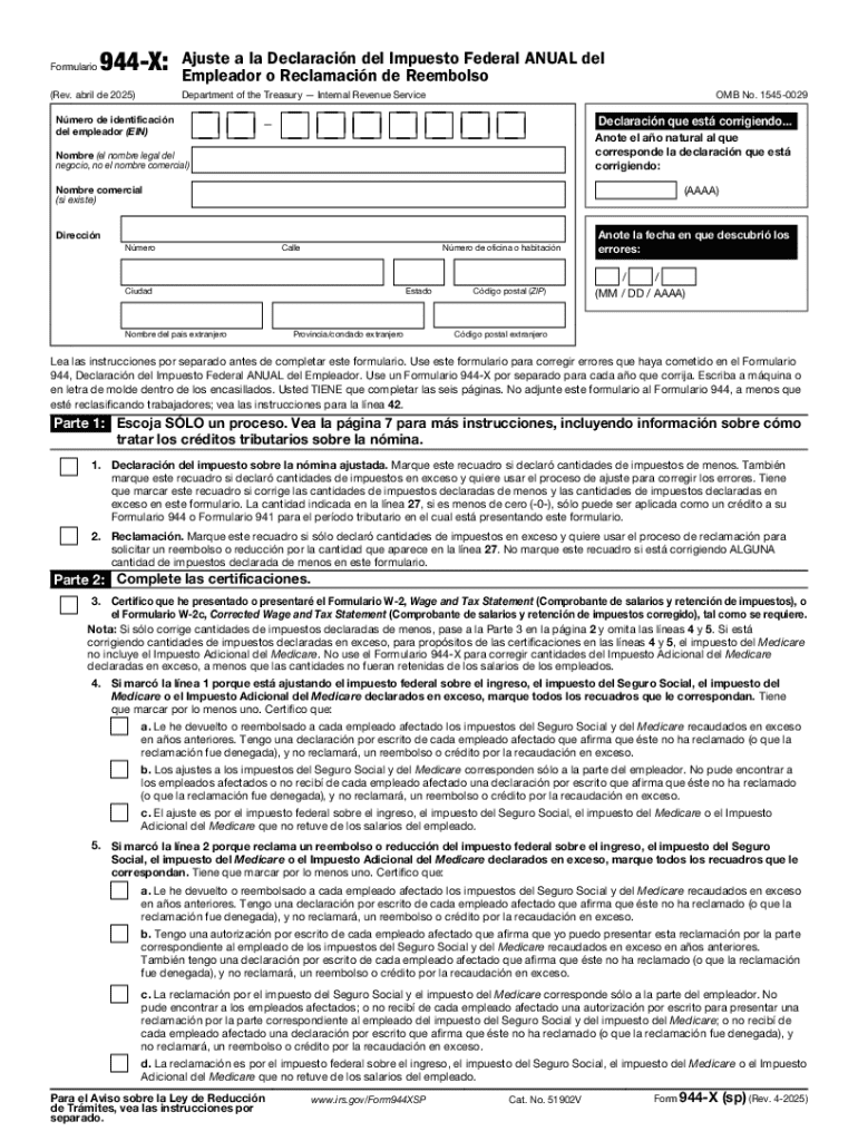 Formulario 944 X