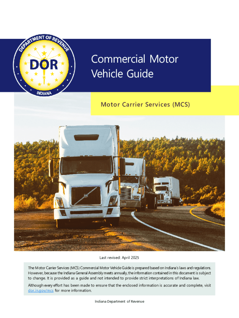 Indiana Commercial Motor Vehicle Guide  Form
