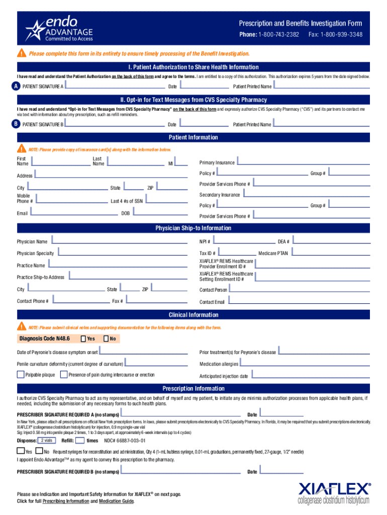  Prescription and Benefits Investigation Form 2024-2026