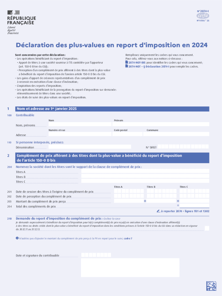 French Tax Form 2074 I