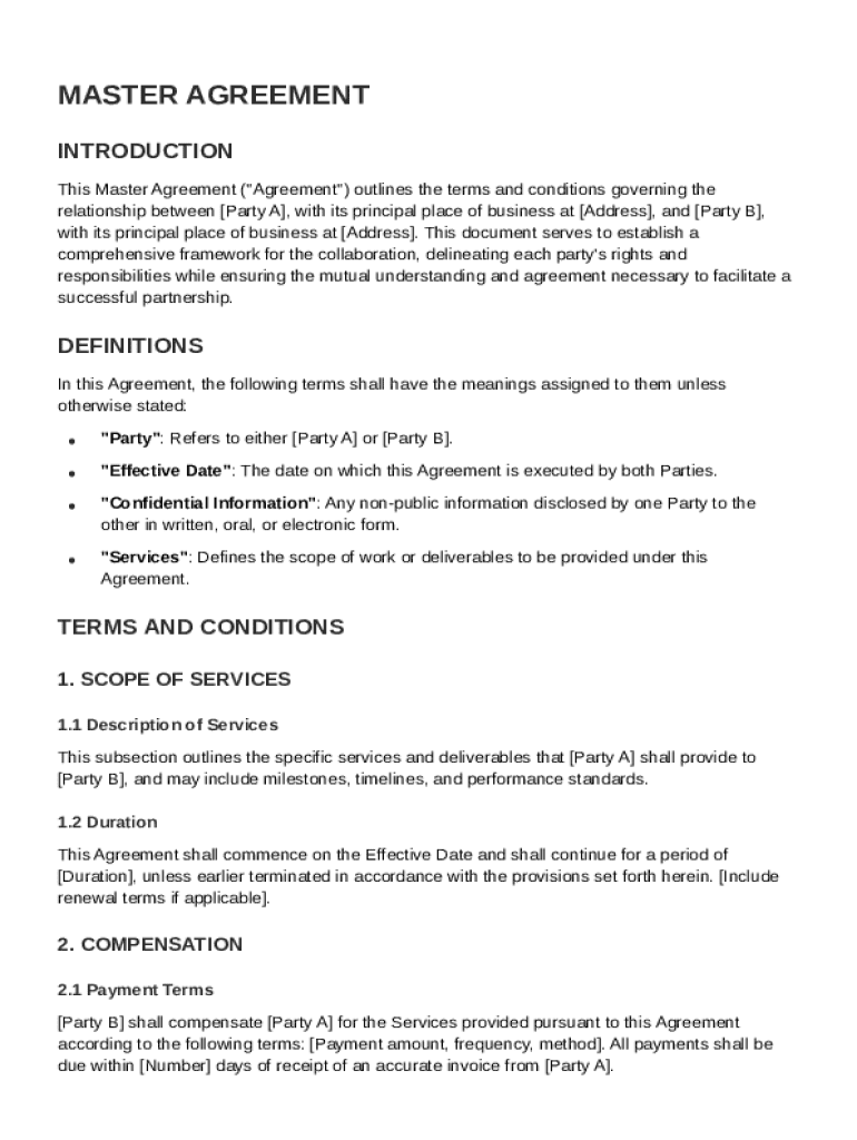 Master Agreement Template Form Fill Out And Sign Printable PDF Master Agreement Template Form Fill Out And Sign Printable PDF