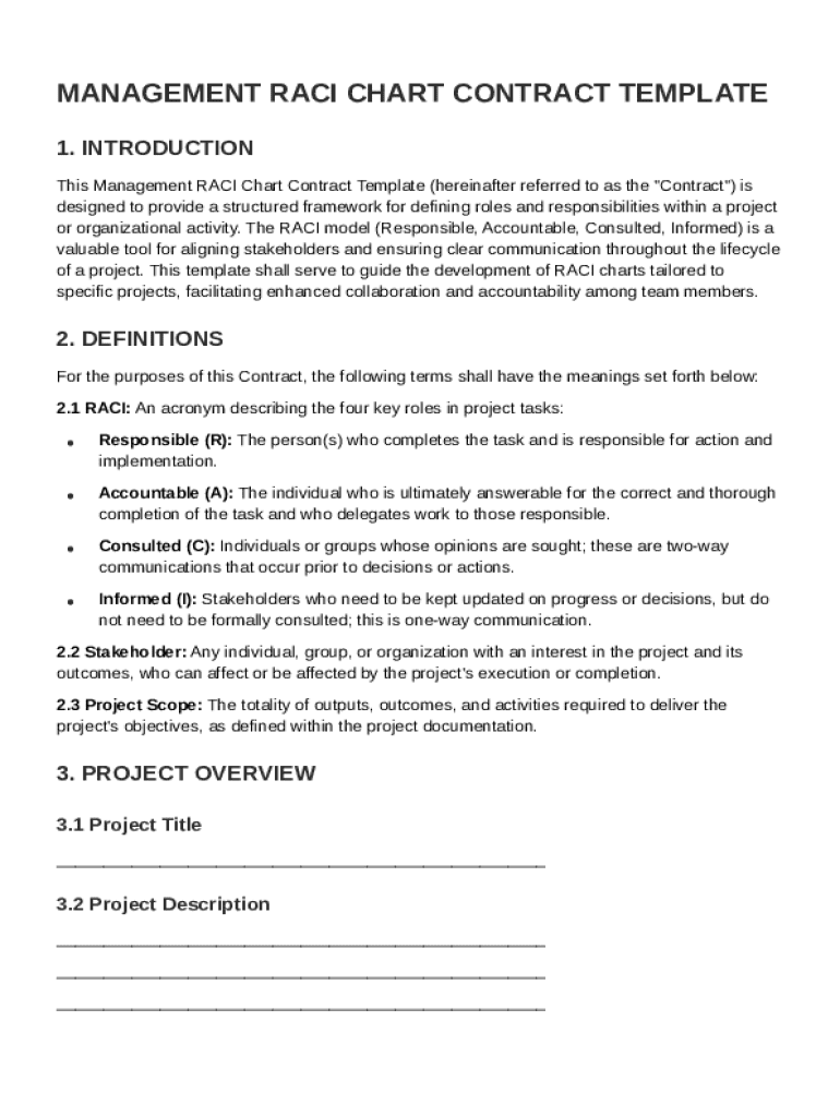 Management Raci Chart Contract Template  Form