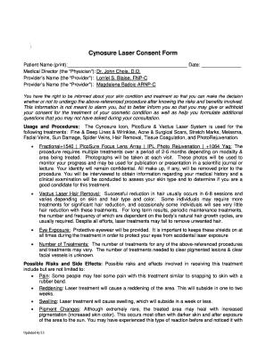 Cynosure Laser Consent Form