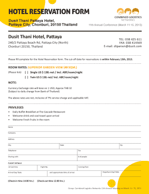 Dusit Thani Pattaya Email Form