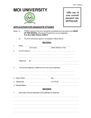 Moi Application Form