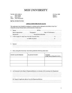 Study Leave Form PDF