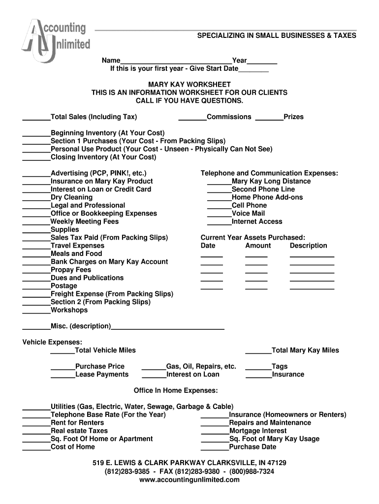 Printable Mary Kay Tax Forms