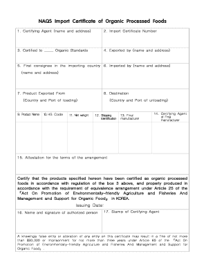 Naqs Certificate  Form