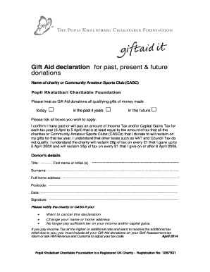 Gift Aid Form