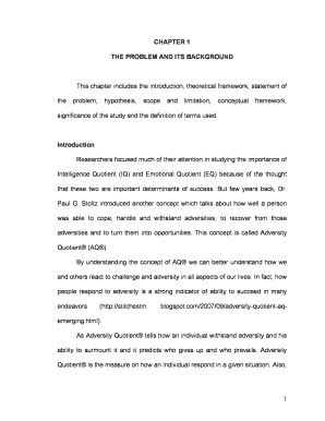 Background to the Problem  Form