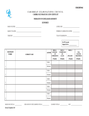 Cxc Moderation Forms