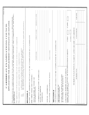 Cxc Certificate Template  Form
