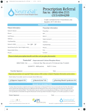 Neutrasal Prescription Form