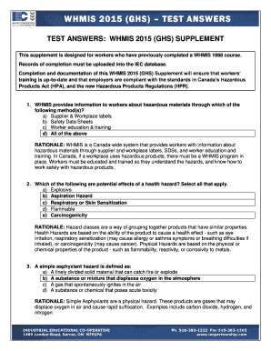 Whmis Answers  Form