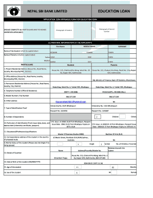 Sbi Education Loan Form Filling Sample PDF