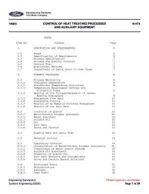 W HTX Control of Heat Treating Processes and Auxiliary Equipment  Form