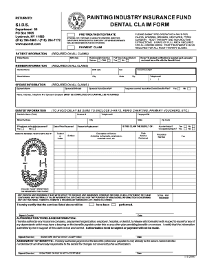 Dental Claim Form DC9 Dc9