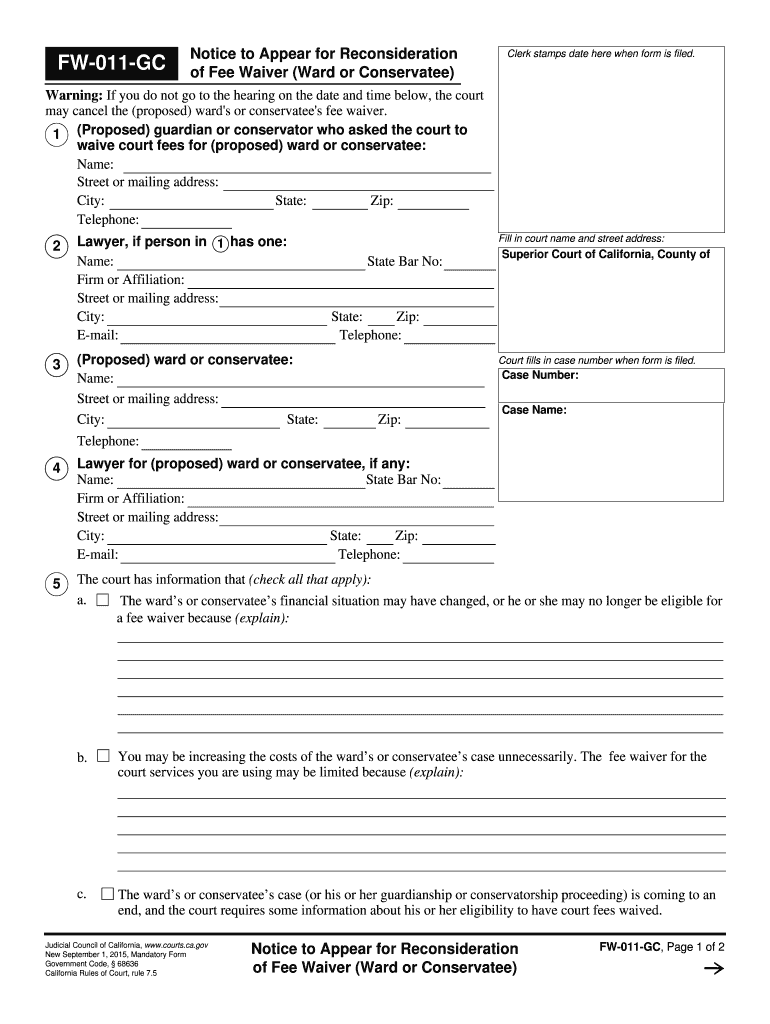 California Notice Reconsideration  Form