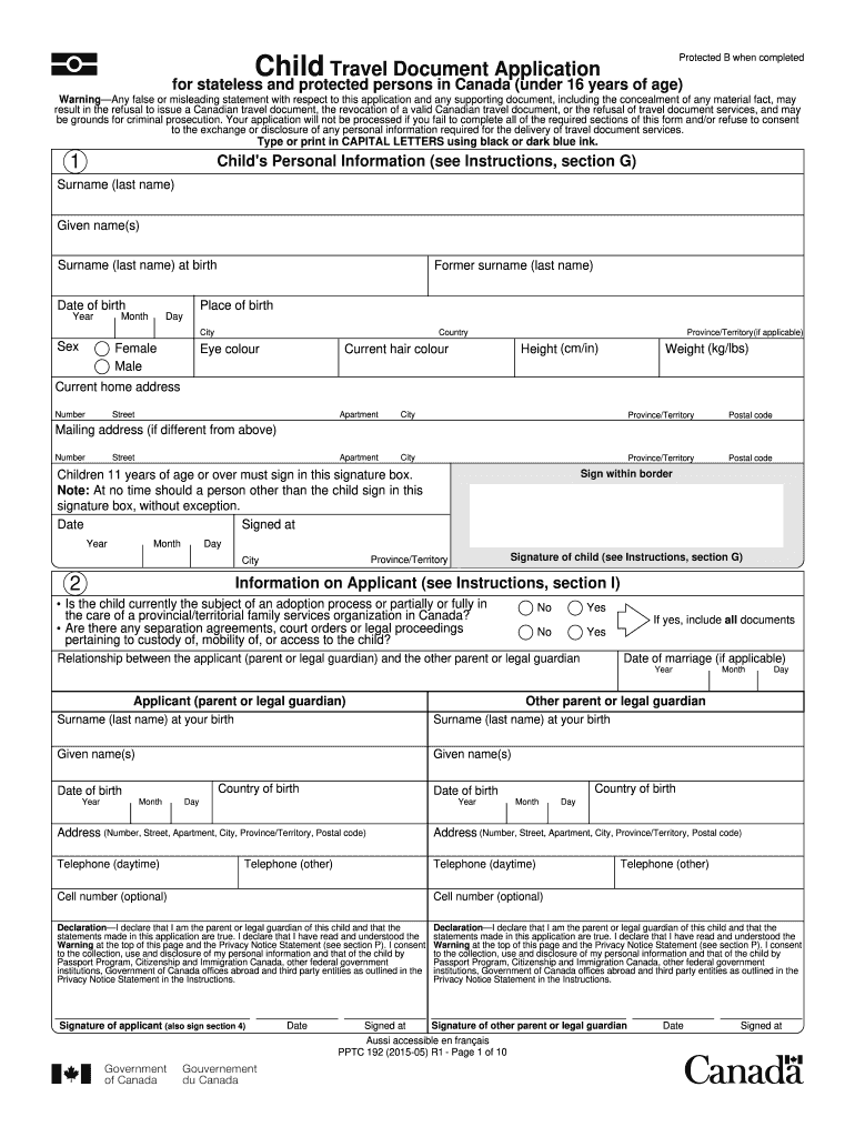  Travel Document Application Form PDF 2020