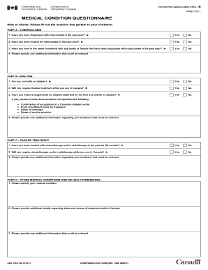 IMM 5955 E Medical Condition Questionnaire Cic Gc  Form