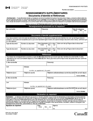 PPTC 057 F Suppl Ment, Renseignements Personnels, Documents Support Identit , R F Rences Cic Gc  Form