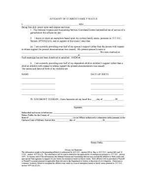 Family Status Certificate  Form